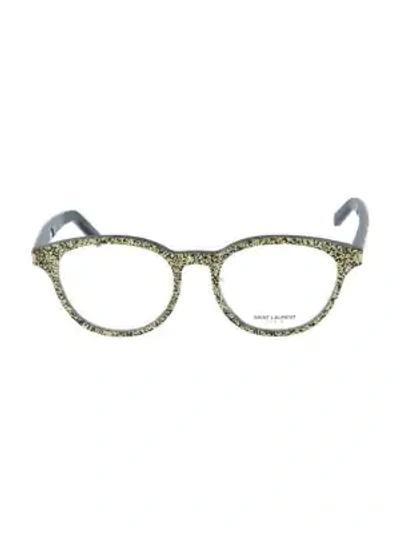 Shop Saint Laurent 53mm Oval Optical Glasses In Gold