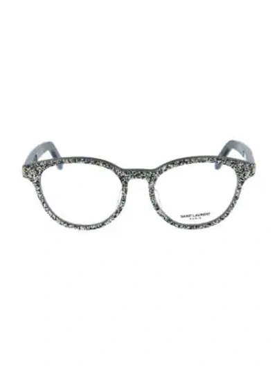 Shop Saint Laurent 53mm Oval Optical Glasses In Silver