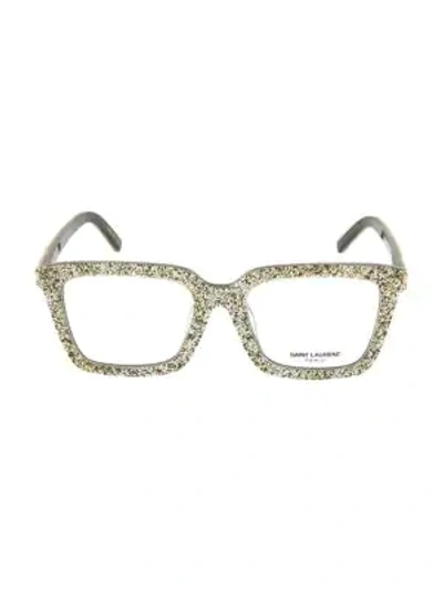 Shop Saint Laurent 52mm Square Optical Glasses In Grey