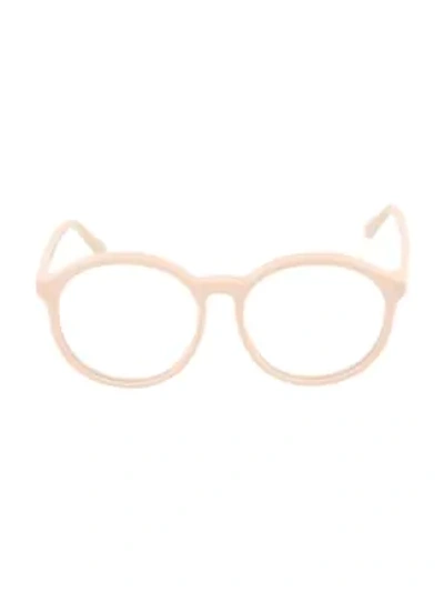Shop Stella Mccartney 54mm Round Core Optical Glasses In Shiny Nude