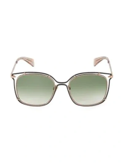 Shop Rag & Bone 56mm Oversized Square Sunglasses In Green