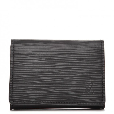 Pre-owned Louis Vuitton Card Holder Envelope Carte De Visite Epi Noir Black