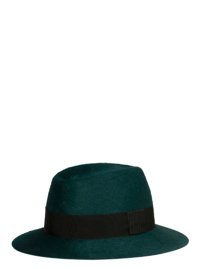 Shop Saint Laurent Green Wool Hat