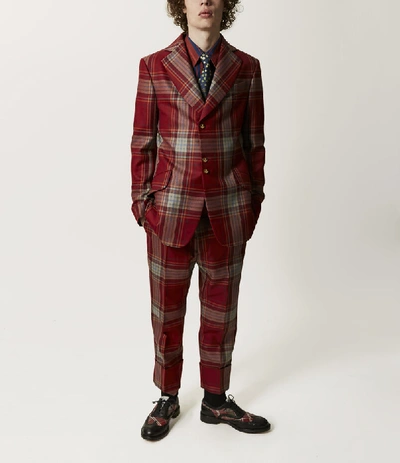 Shop Vivienne Westwood Peacock Jacket Red Tartan