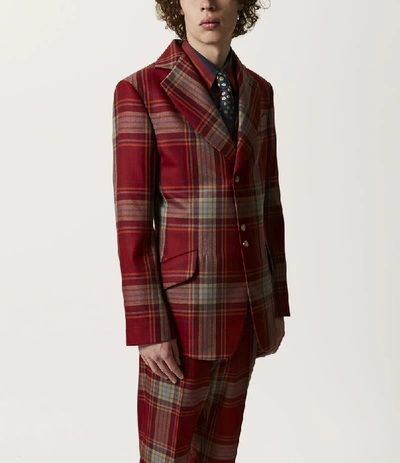 Shop Vivienne Westwood Peacock Jacket Red Tartan