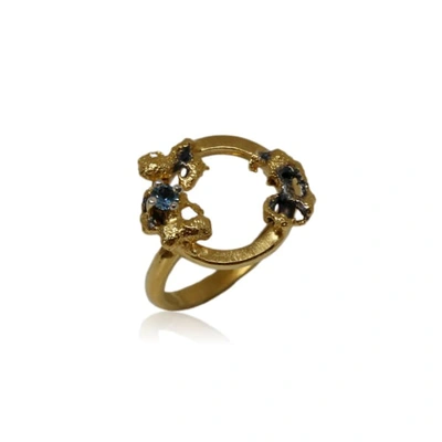 Shop Karolina Bik Jewellery Out Of The Sea Growth Circle Ring With Topaz