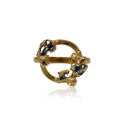 Shop Karolina Bik Jewellery Out Of The Sea Growth Circle Ring With Topaz