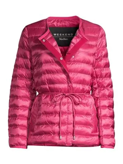 Shop Weekend Max Mara Curvone Packable Puffer Jacket In Shocking Pink