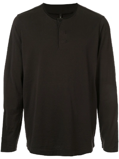 Shop Transit Henley Long Sleeve Top In Black