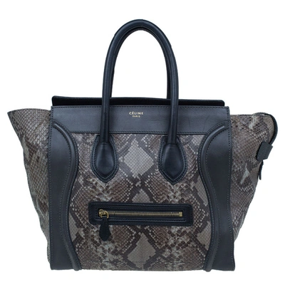 Pre-owned Celine Python Mini Luggage Tote In Multicolor