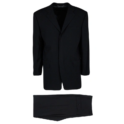 Pre-owned Dolce & Gabbana Black Wool Velcro Closure Detail Regular Fit Suit Xxl