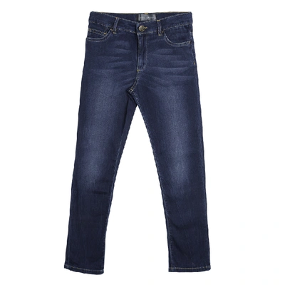 Pre-owned Dolce & Gabbana Indigo Dark Wash Denim Faded Effect Stretch Jeans 9 Yrs In Blue