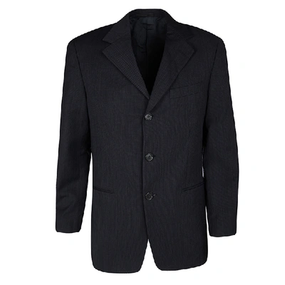 Pre-owned Ermenegildo Zegna Soft Navy Blue Wool Textured Blazer M