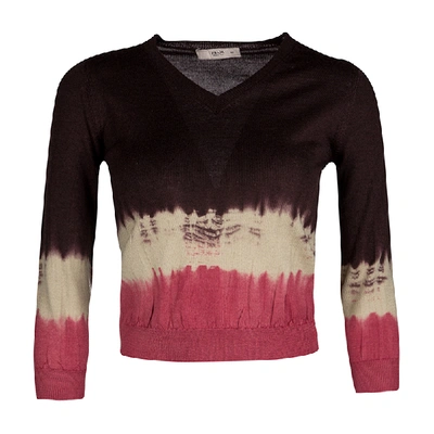 Pre-owned Prada Multicolor Gradient Crop Sweater M