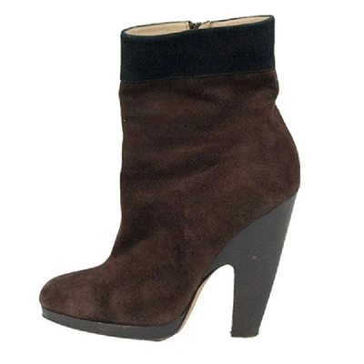 Pre-owned Dolce & Gabbana Brown Suede Ankle Boots Size 39