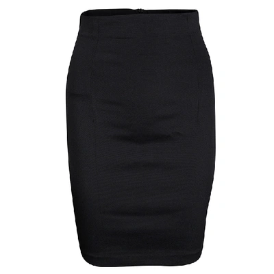 Pre-owned Dolce & Gabbana Black High Waist Pleat Detail Pencil Skirt M