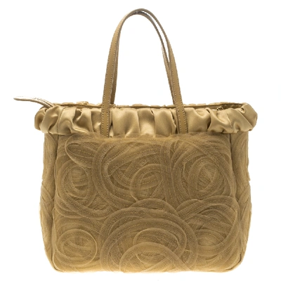 Pre-owned Alberta Ferretti Beige Net And Satin Tote