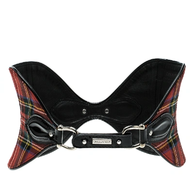 Pre-owned Dsquared2 Red Chequered Wool Corset Belt