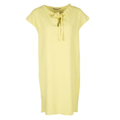 Pre-owned Ermanno Scervino Yellow Neck Tie Detail Sleeveless Dress M