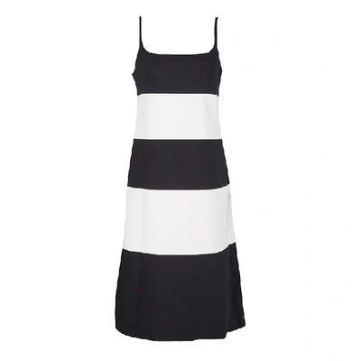 Pre-owned Marc Jacobs Monochrome Colorblock Cotton Mohair Blend Sleeveless Dress S In Black