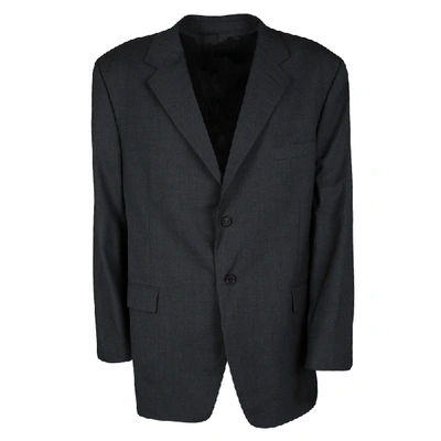 Pre-owned Givenchy Grey Wool Tailored Two Button Blazer 5xl