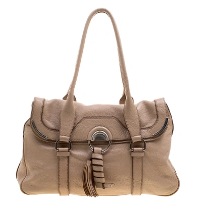 Pre-owned Celine Beige Leather Boston Bag