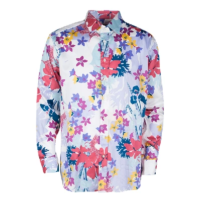 Pre-owned Etro Multicolor Floral Printed Long Sleeve Button Front Shirt Xl