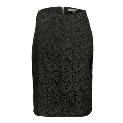 Pre-owned Burberry London Olive Green Floral Lace Pencil Skirt S