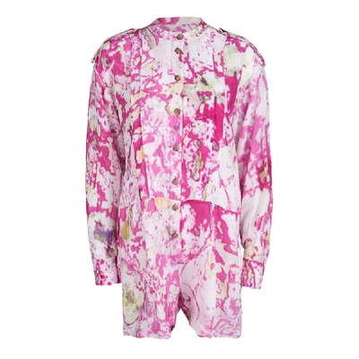 Pre-owned Vivienne Westwood Anglomania Multicolor Watercolor Print Long Sleeve Playsuit S