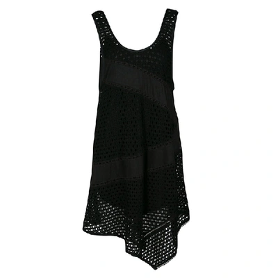 Pre-owned Marc By Marc Jacobs Black Eyelet Jersey Asymmetric Sleeveless Yuki Dress S