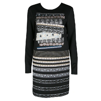 Pre-owned Kenzo Black Eye Capsule Collection Third Eye Jacquard Shift Dress M