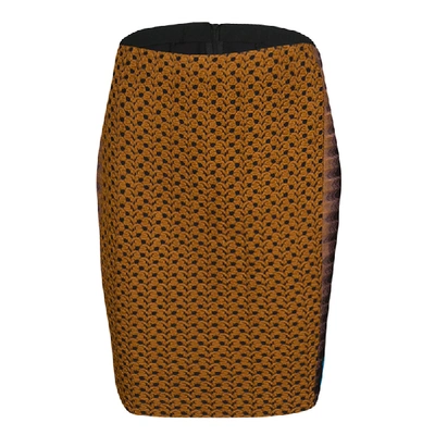 Pre-owned Missoni Multicolor Textured Knit Pencil Skirt M
