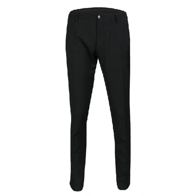 Pre-owned Dolce & Gabbana Black Wool Tailored Trousers L