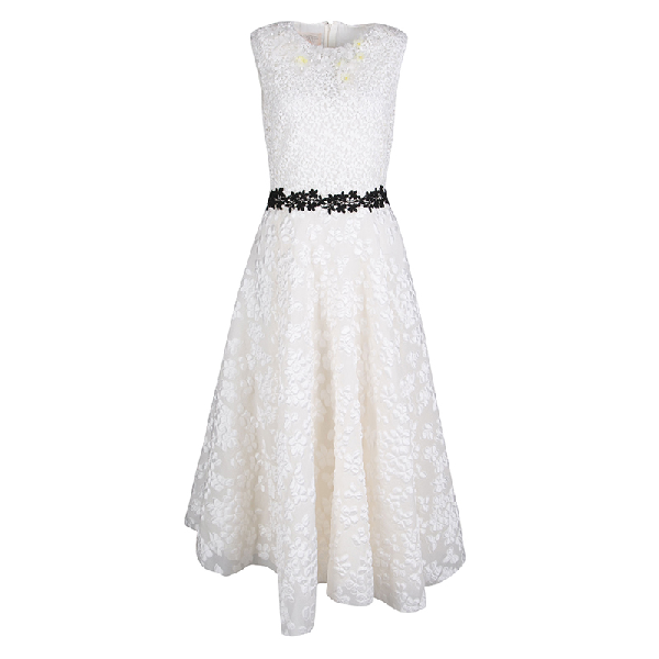 white floral applique