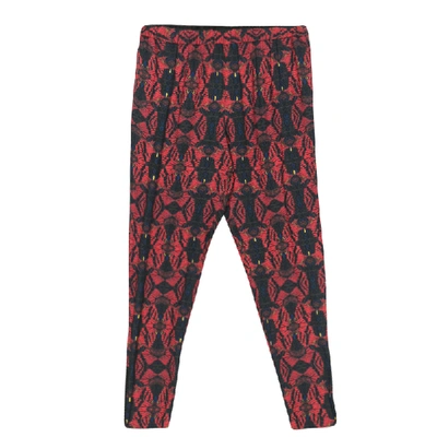 Pre-owned Alice And Olivia Romantic Butterfly Print Elasticized Waist Pants M In Multicolor