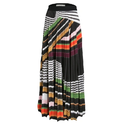 Pre-owned Mary Katrantzou Multicolor Graphic Viola Striped Plisse Pelar Skirt M