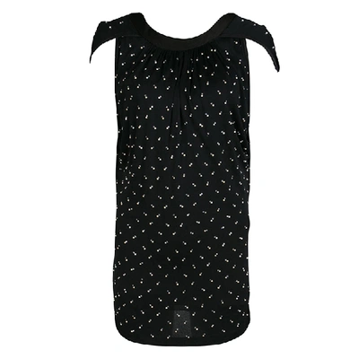 Pre-owned Marc Jacobs Black Embellished Knit Tie Detail Tunic Xs