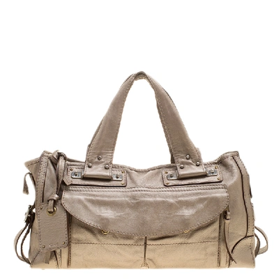 Pre-owned Chloé Metallic Beige Leather Tote