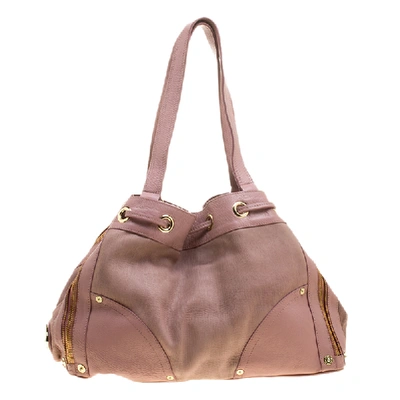 Pre-owned Mulberry Pink Leather Drawstring Tote