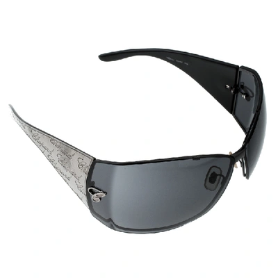 Pre-owned Chopard Black Monogram Sch637 Shield Sunglasses