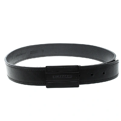 Pre-owned Burberry Black Leather Buckle Belt 80cm
