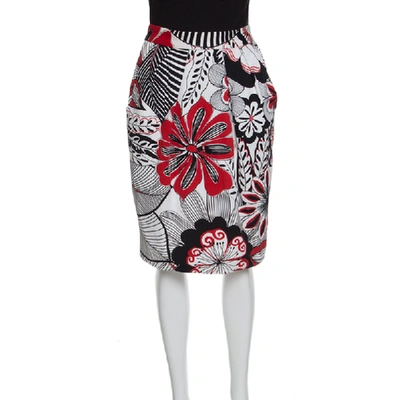 Pre-owned Dolce & Gabbana Multicolor Floral Printed Cotton High Waist Skirt S
