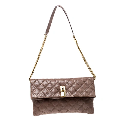 Pre-owned Marc Jacobs Brown Quilted Leather Eugenie Clutch