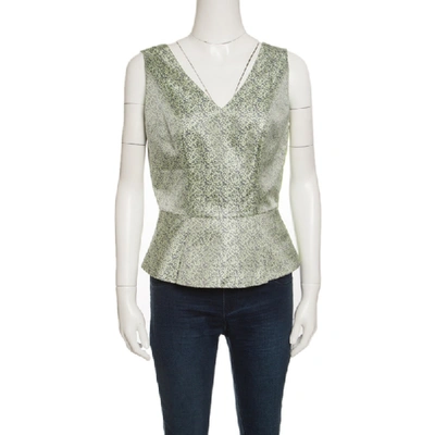 Pre-owned Elie Tahari Multicolor Mini Checkered Sleeveless Peplum Top S