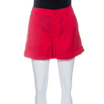 Pre-owned Miu Miu Red Wool High Waist Shorts S