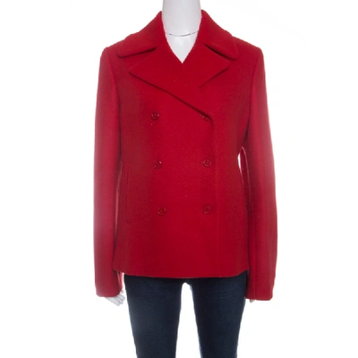 Pre-owned Michael Kors Red Wool Double Breasted Coat M