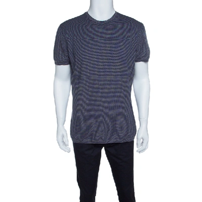 Pre-owned Ermenegildo Zegna Multicolor Cotton Knit Short Sleeve T-shirt M