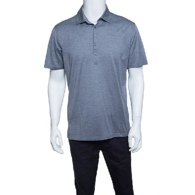 Pre-owned Ermenegildo Zegna Grey Cotton Pique Polo T-shirt M