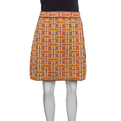 Pre-owned M Missoni Multicolor Lattice Knit A Line Mini Skirt M