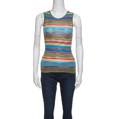 Pre-owned Missoni Multicolor Striped Rib Knit Sleeveless Tank Top S